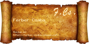 Ferber Csaba névjegykártya
