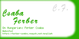 csaba ferber business card